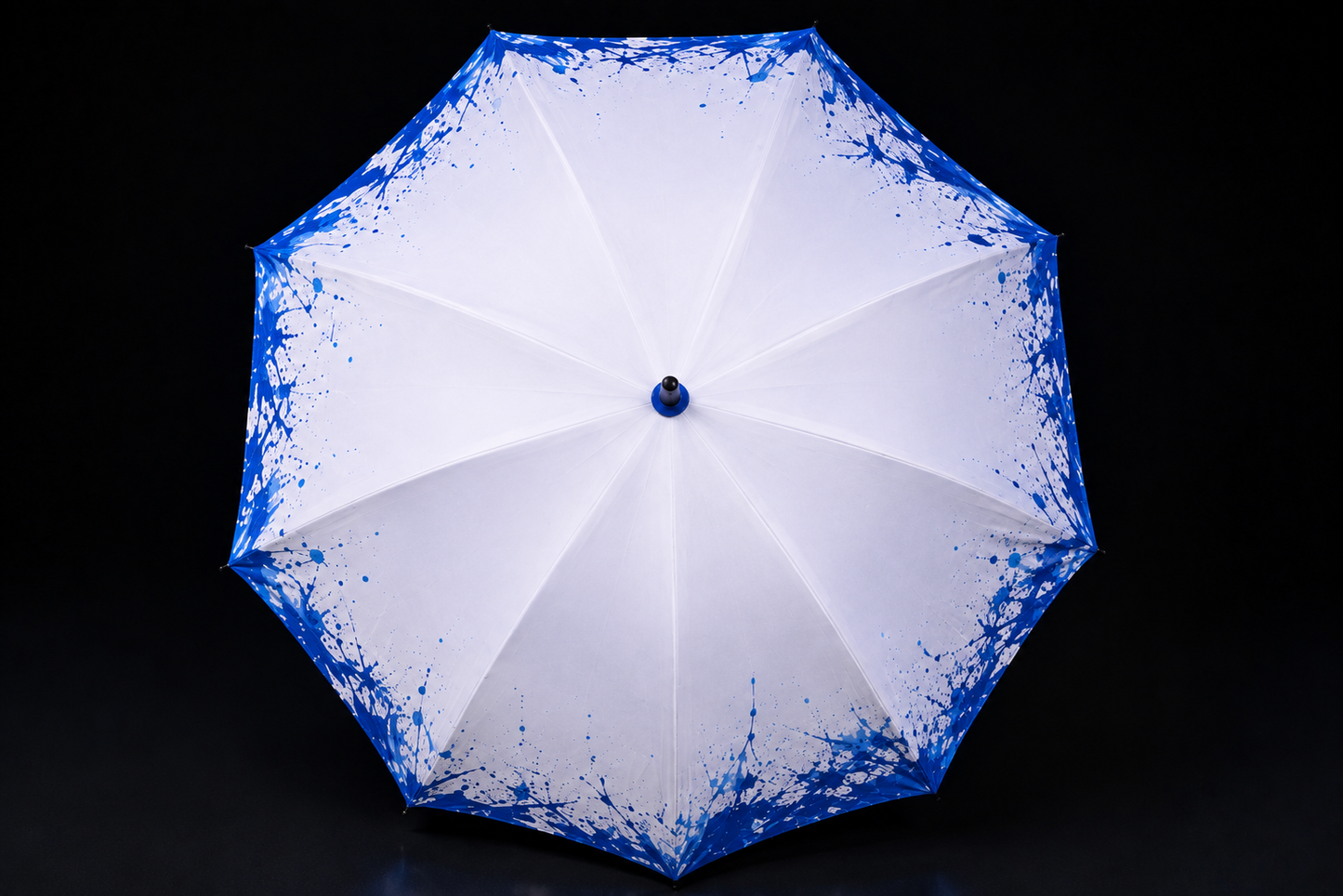 Azure Splash Umbrella | White & Royal Blue | Ink Splash Art Design