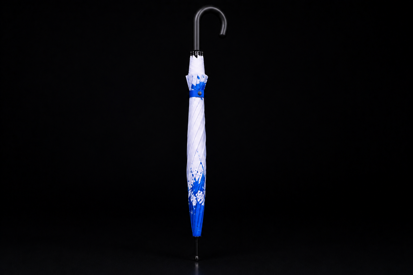 Azure Splash Umbrella | White & Royal Blue | Ink Splash Art Design